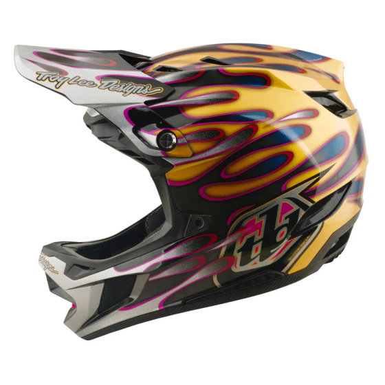 Вело каска Troy Lee Designs D4 Carbon MIPS Overspray Gold / Black