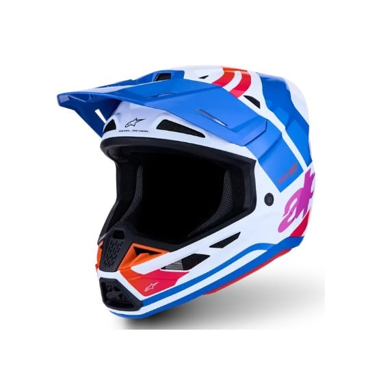 Мотокрос каска ALPINESTARS SM7 CORE WHT/BLU/PNK