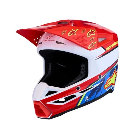 Детска мотокрос каска ALPINESTARS SM3 FALCON RED/WHT/BLU