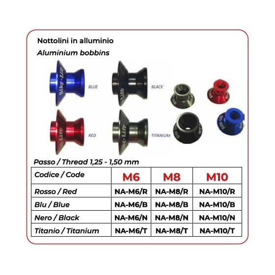Алуминиеви ролки SUZUKI-HONDA-DUCATI сини BIKE LIFT NA-M8/B