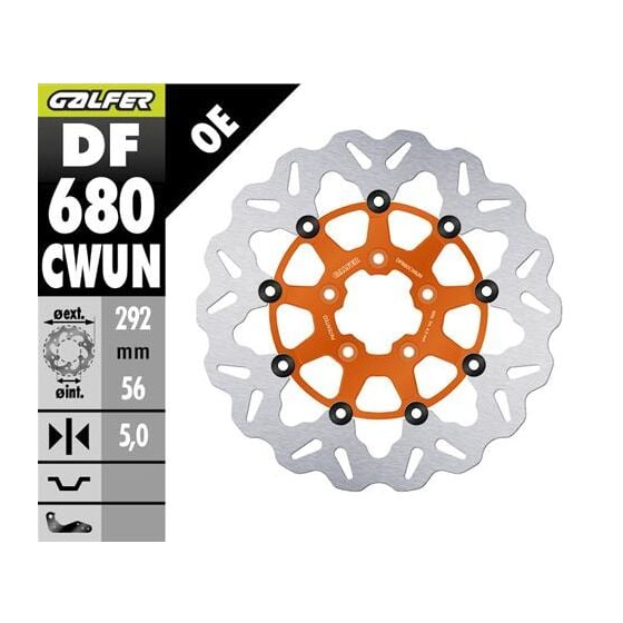 Спирачен диск плаващ wave GALFER DF680CWUN