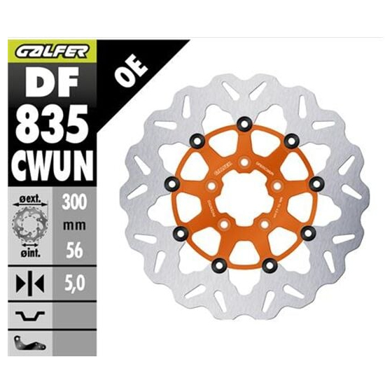 Спирачен диск плаващ wave GALFER DF835CWUN