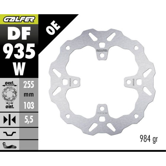 Спирачен диск fixed wave GALFER DF935W