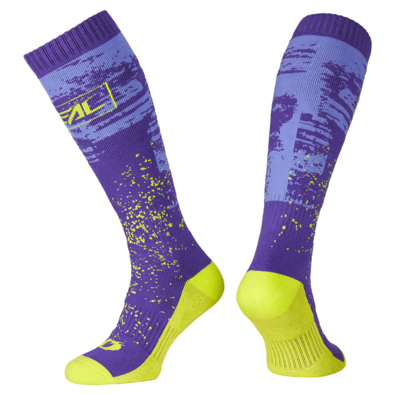 Термо чорапи O'NEAL PRO MX PAINT PURPLE/NEON YELLOW V.27