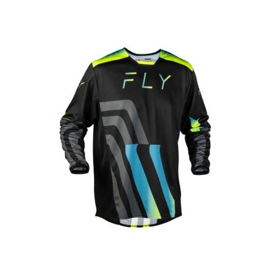 Мотокрос блуза FLY RACING Kinetic Volt Jersey - Black/Grey/Teal/Yellow