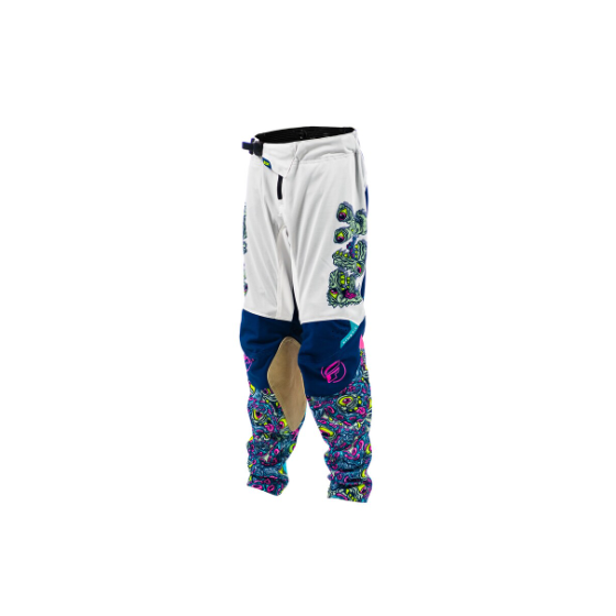 Детски мотокрос брич FLY RACING Kinetic Mesh Youth White / Blue / Multi