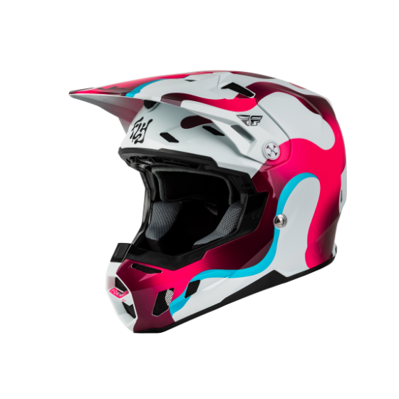Мотокрос каска FLY RACING Formula CC Vibe - White/Pink/Blue