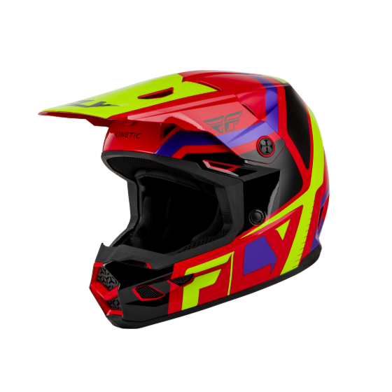 Детска мотокрос каска FLY RACING Kinetic Scrap Red/Hi-Vis/Purple/Black