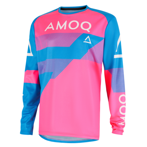Мотокрос блуза AMOQ Ascent Strive V2 Jersey Sky Blue-Pink