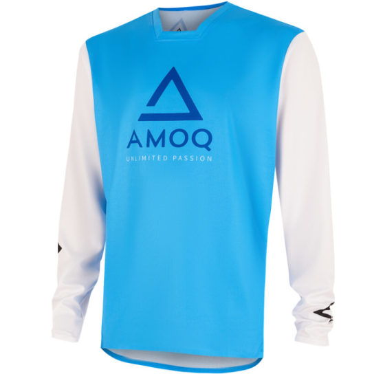 Мотокрос блуза AMOQ Ascent Comp Jersey Sky Blue-White