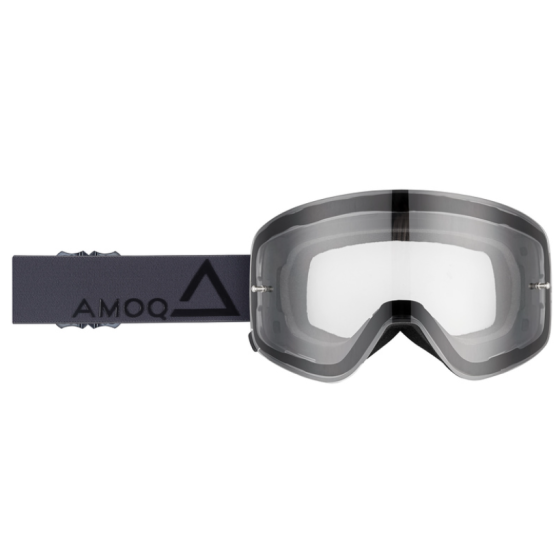 Мотокрос очила AMOQ MX Goggles Vision Magnetic Dark Grey-Black - Clear