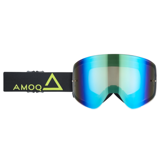 Мотокрос очила AMOQ MX Goggles Vision Magnetic Black-HiVis - Gold Mirror