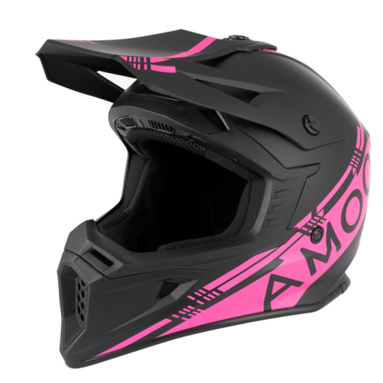 Мотокрос каска AMOQ Meteor V2 Helmet Black/Pink
