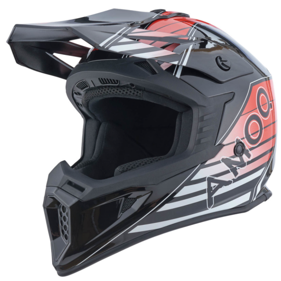 Мотокрос каска AMOQ Meteor V2 Helmet Axis Black/Red glossy