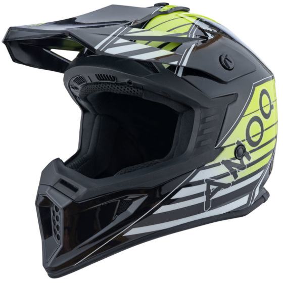 Мотокрос каска AMOQ Meteor V2 Helmet Axis Black/Yellow glossy