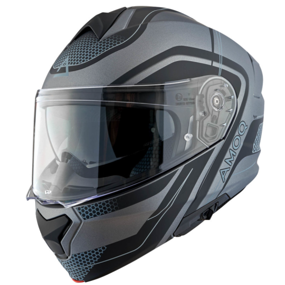 Отваряема каска AMOQ Helmet MI100 Porto black/grey