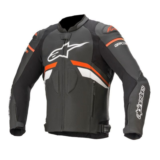 Кожено яке ALPINESTARS GP PLUS R V3 BLACK/WHITE/RED FLUO