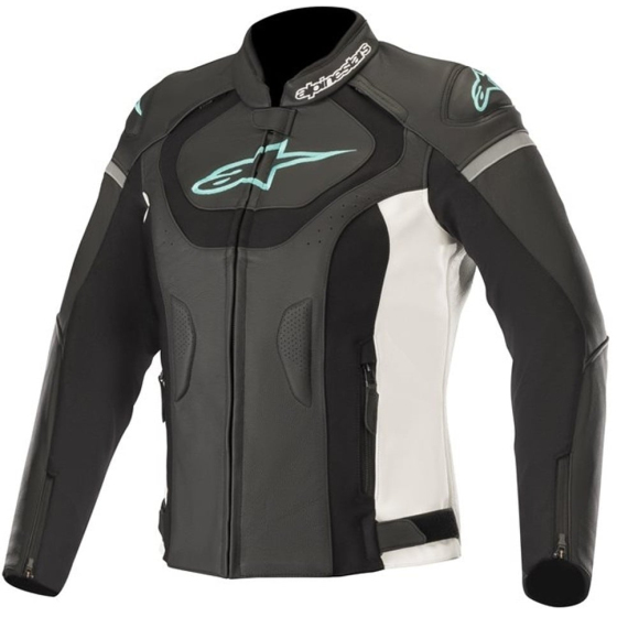 Дамско кожено яке ALPINESTARS STELLA JAWS V3 BLACK/TEAL