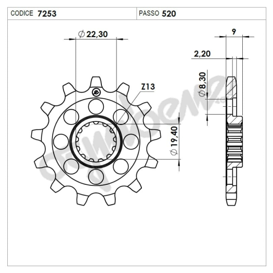 Предно зъбчато колело (пиньон) TROFEO 367253Z13