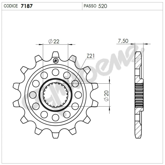 Предно зъбчато колело (пиньон) TROFEO 367187Z14