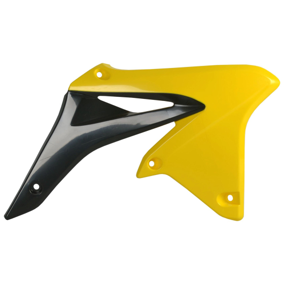 Пластмасови капаци за радиатор Polisport Suzuki RMZ250 - 2010-18 Black/Yellow OEM Color
