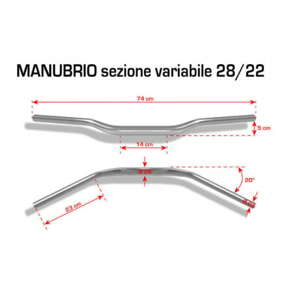 КОРМИЛО BARRACUDA HANDLEBAR 28/22 SILVER
