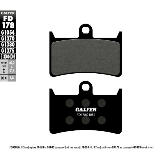 Предни мото накладки Galfer SEMI METAL FD178G1054