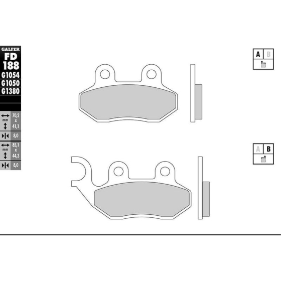 Предни мото накладки Galfer SEMI METAL FD188G1054