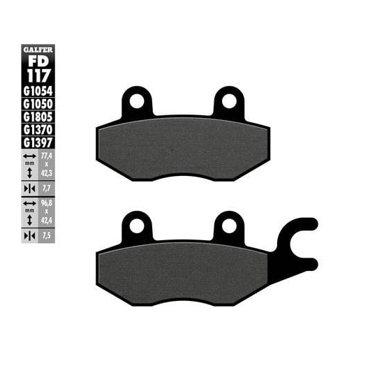 Предни/Задни мото накладки Galfer SEMI METAL FD117G1054