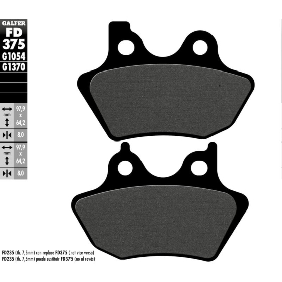 Предни/Задни мото накладки Galfer SEMI METAL FD375G1054