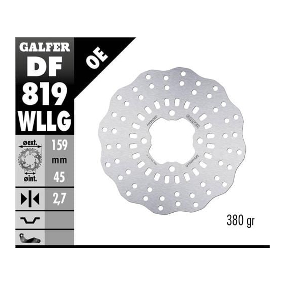 Заден спирачен диск Galfer WAVE FIXED FULL TYPE 159.5x3mm DF819WLLG