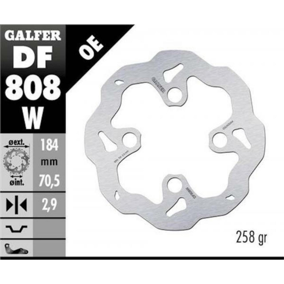 Преден спирачен диск Galfer WAVE FIXED 184x2,9mm DF808W