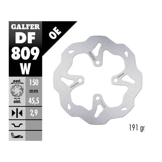 Заден спирачен диск Galfer WAVE FIXED 150x2,9mm DF809W