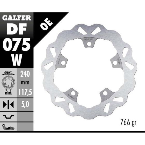 Заден спирачен диск Galfer WAVE FIXED 240x5mm DF075W