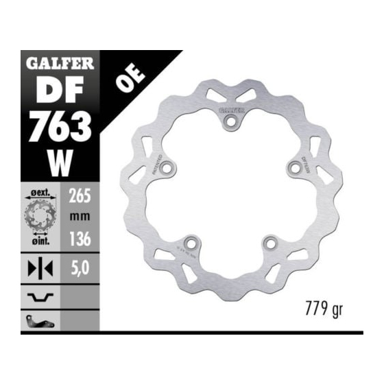 Заден спирачен диск Galfer WAVE FIXED 265x5mm DF763W