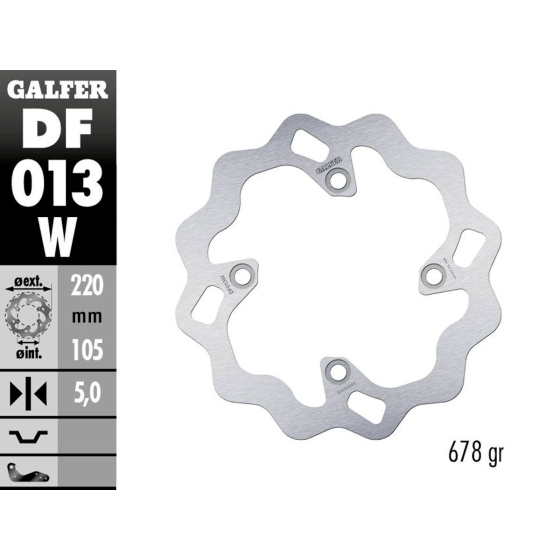 Заден спирачен диск Galfer WAVE FIXED 220x5mm DF013W