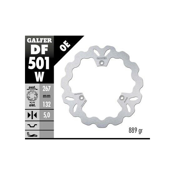 Заден спирачен диск Galfer WAVE FIXED 267x5mm DF501W