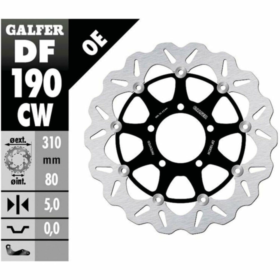 Плаващ преден спирачен диск Galfer WAVE FLOATING COMPLETE (C. ALU.) 310x5mm DF190CW