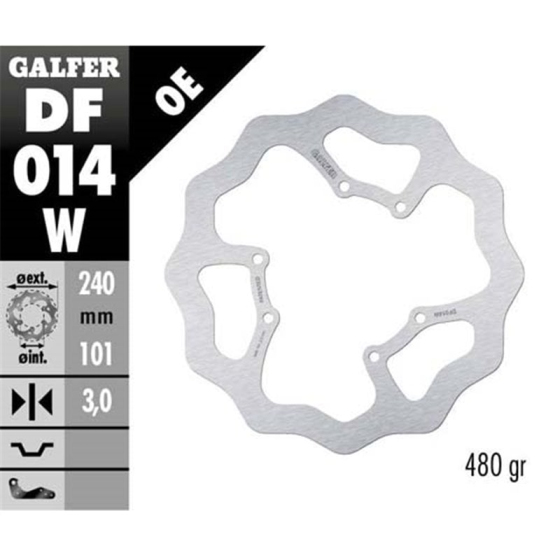 Преден спирачен диск Galfer WAVE FIXED 240x3mm DF014W