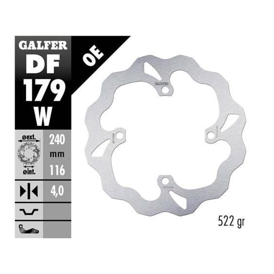 Заден спирачен диск Galfer WAVE FIXED 240x4mm DF179W