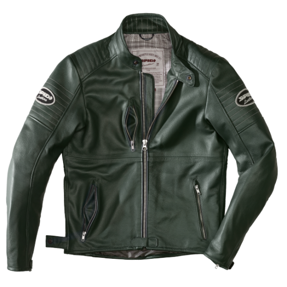 Кожено мото яке SPIDI CLUBBER GREEN/ICE