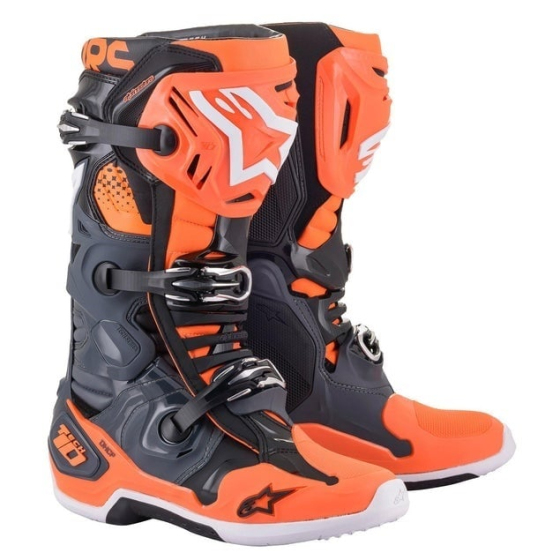 Мотокрос ботуши ALPINESTARS TECH 10 Cool Gray/Orange Flourescent