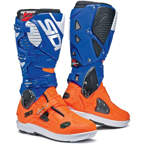 Мотокрос ботуши SIDI CROSSFIRE 3 SRS ORANGE FLUO WHITE BLUE LIMITED