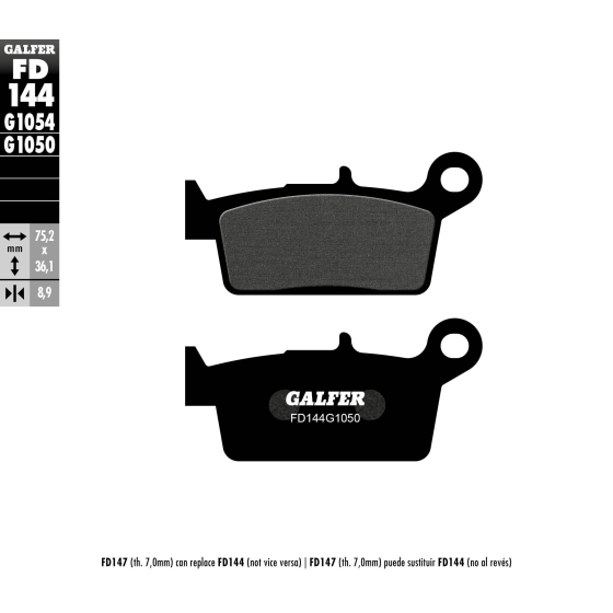 Предни/Задни мото накладки Galfer SEMI METAL FD144G1050