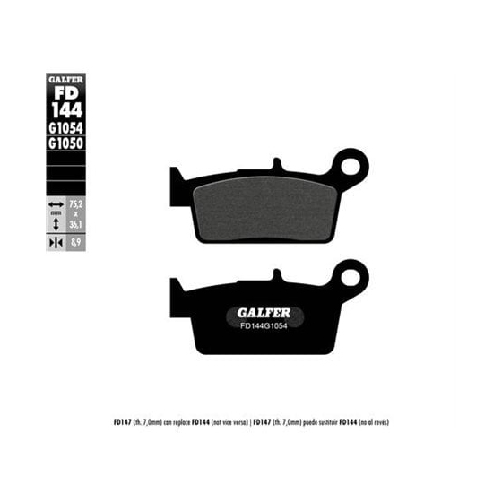 Предни/Задни мото накладки Galfer SEMI METAL FD144G1054