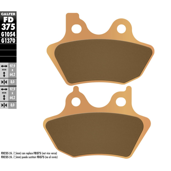 Предни/Задни мото накладки Galfer SINTERED COMPOUND FD375G1370