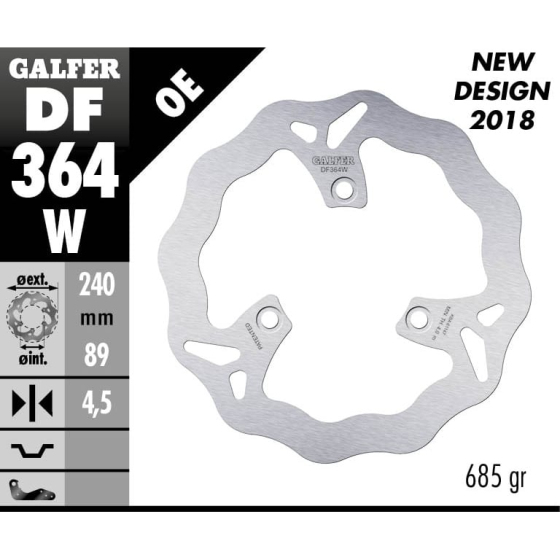 Преден/Заден спирачен диск Galfer WAVE FIXED DISC WAVE FIXED 240x4,5mm DF364W