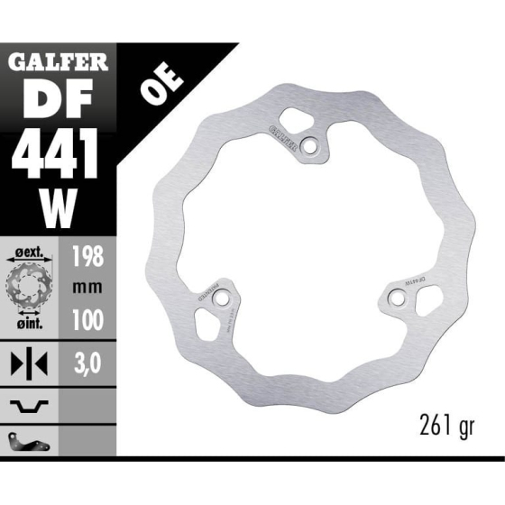 Преден спирачен диск Galfer WAVE FIXED DISC WAVE FIXED 198x3mm DF441W