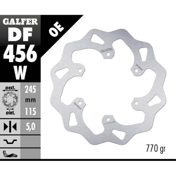 Заден спирачен диск Galfer WAVE FIXED DISC WAVE FIXED 245x5mm DF456W