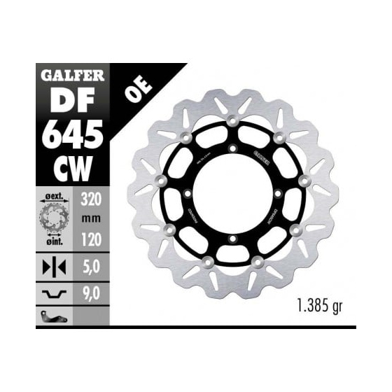 Плаващ преден спирачен диск Galfer WAVE FLOATING COMPLETE (C. ALU.) 320x5mm DF645CW